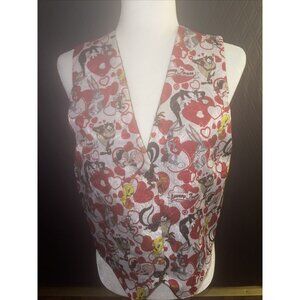 Looney Tunes Vest Valentines Day Cartoon Characters One Size Polyester